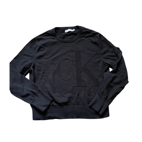 Calvin Klien Black Womens/Teens/Unisex Sweatshirt Size XL Cotton classic liogo - Picture 1 of 7